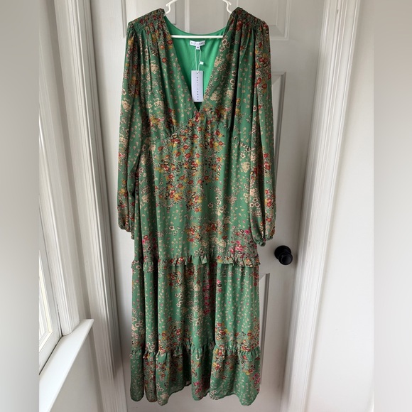 NWT Baltic Born Bowman Deep V Maxi Dress | Green Multi Size 1XL - Picture 2 of 7